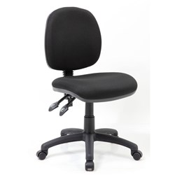 Crescent Task Chair Medium Back No Arms Black Fabric