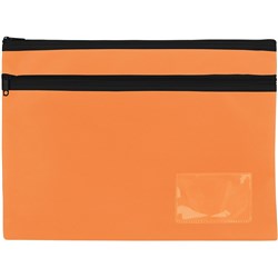 Celco Pencil Case Twin Zip Large 350 x 260mm Orange