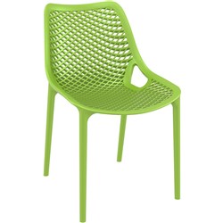 Air Hospitality Cafe Chair Indoor Outdoor Use Stackable Polypropylene Green