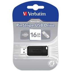 Verbatim Store 'n' Go Pinstripe USB Drive 2.0 16GB Black