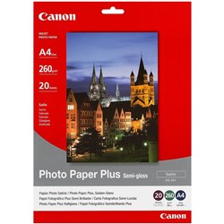 Canon Sg201 A4 260Gsm Semi-Gloss Photo Paper Pack of 20