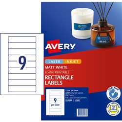 Avery Quick Peel Address Laser & Inkjet Labels White L7667 133x29.61m 225 Labels