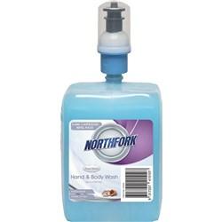 Northfork Antibacterial Liquid Hand Wash Cartridge Refill Pearl Blue 1 Litre