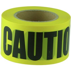 Maxisafe Barricade / Barrier Tape Caution 75mm x 100m Black On Yellow